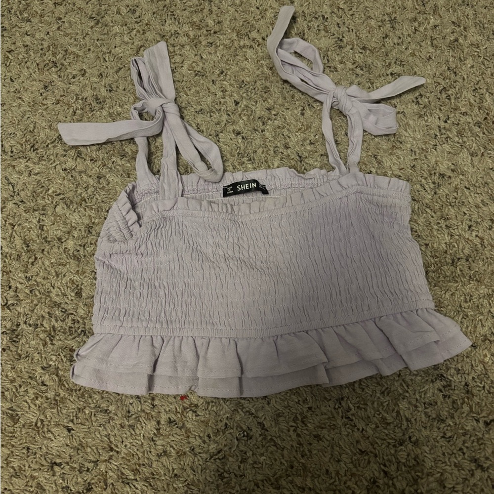 SHEIN Lavender Ruffle Camisole Top